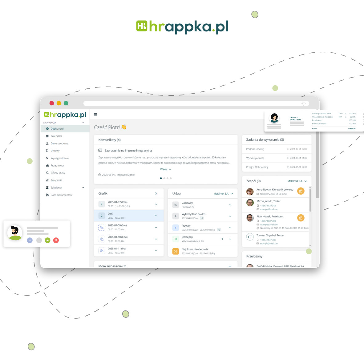 Portal pracownika w systemie HRappka