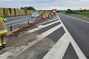 Paliwo wyciekło z TIR-a po pęknięciu opony [FOTO]-37657