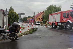 Wypadek w Kaczanowie. Zderzenie motocykla z samochodem osobowym-38008
