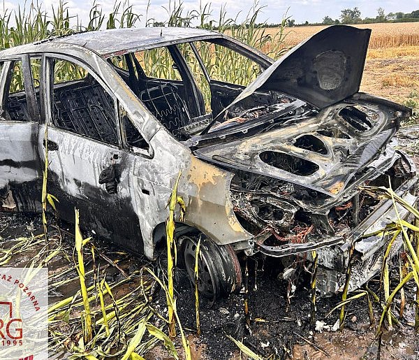 Auto doszczętnie spłonęło na polu-38173