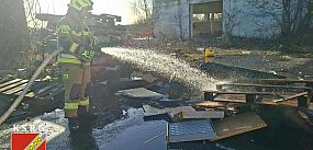 Pożar we folwarku w Mystkach [FOTO]