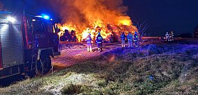 Pożar stogu w Sokolnikach [FOTO]