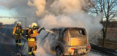 Pożar samochodu na drodze krajowej w Nekli-41641
