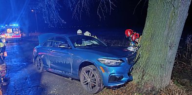 BMW uderzyło w drzewo, 24-latek trafił do szpitala [FOTO]-40331