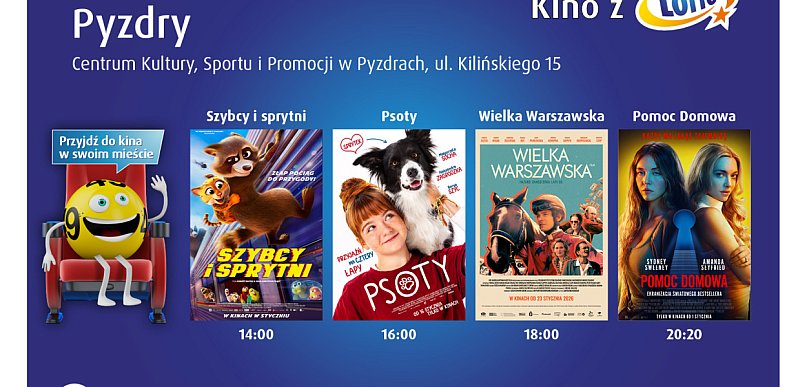 Kino objazdowe w Pyzdrach. Seans, akcja społeczna i konkurs dla czytelników