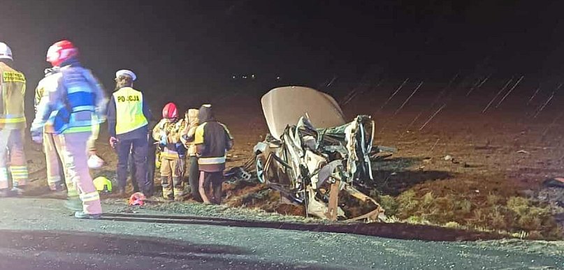 Auto uderzyło w drzewo. Wypadek pod Kołaczkowem [FOTO]