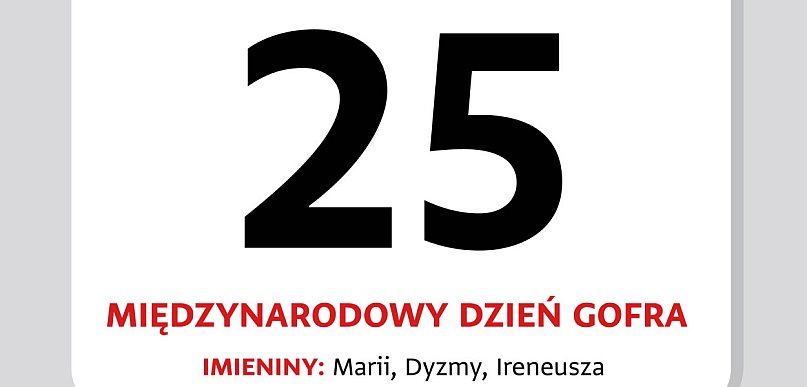 Kartka z kalendarza - 25 marca. Międzynarodowy Dzień Gofra