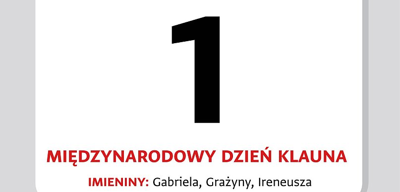 Kartka z kalendarza – 1 kwietnia. Międzynarodowy Dzień Klauna