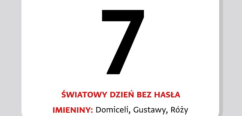 Kartka z kalendarza - 7 maja. Światowy Dzień Bez Hasła
