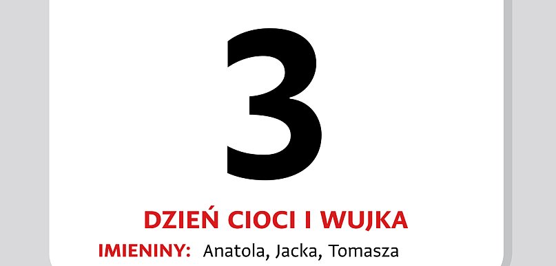 Kartka z kalendarza – 3 lipca – Dzień Cioci i Wujka