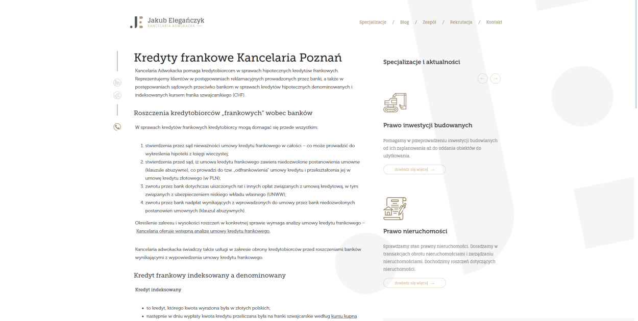 Masz kredyt we frankach? Sprawdź, jak kancelaria w Poznaniu może Ci pomóc