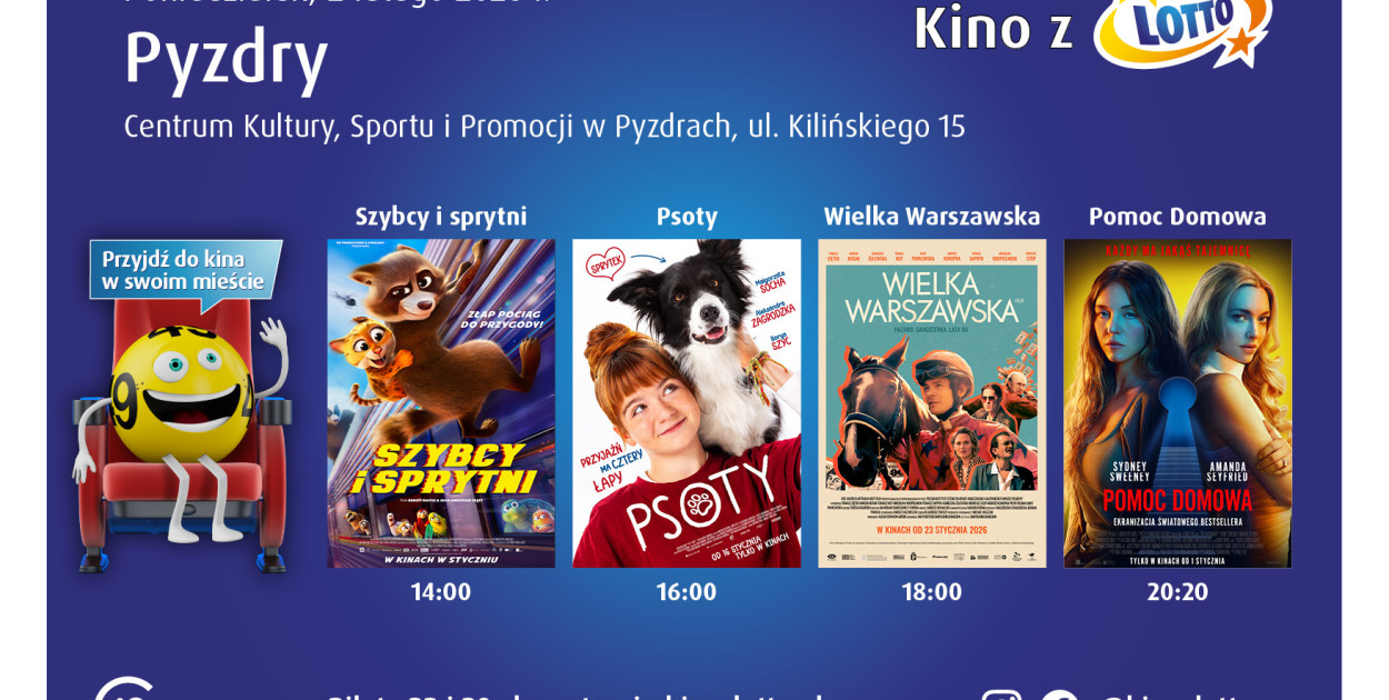 Kino objazdowe w Pyzdrach. Seans, akcja społeczna i konkurs dla czytelników