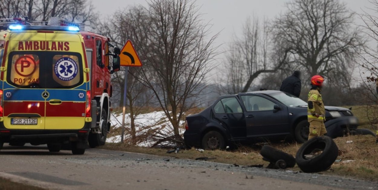 Wypadek na prostym odcinku drogi. Ucierpiał Wrześnianin [FOTO]