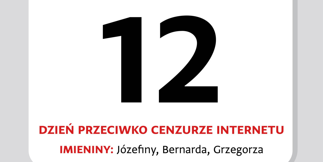 Kartka z kalendarza - 12 marca. Dzień Przeciwko Cenzurze Internetu