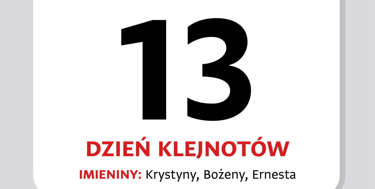 Kartka z kalendarza - 13 marca. Dzień Klejnotów