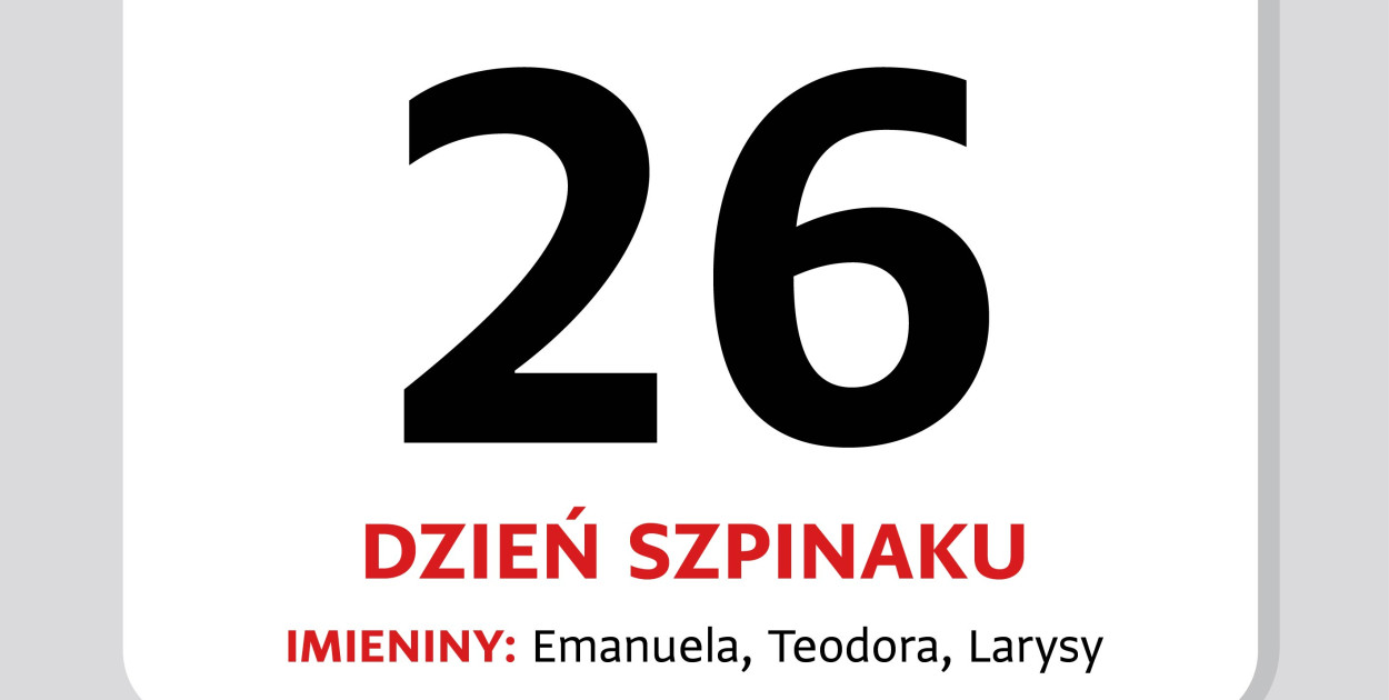Kartka z kalendarza - 26 marca. Dzień Szpinaku