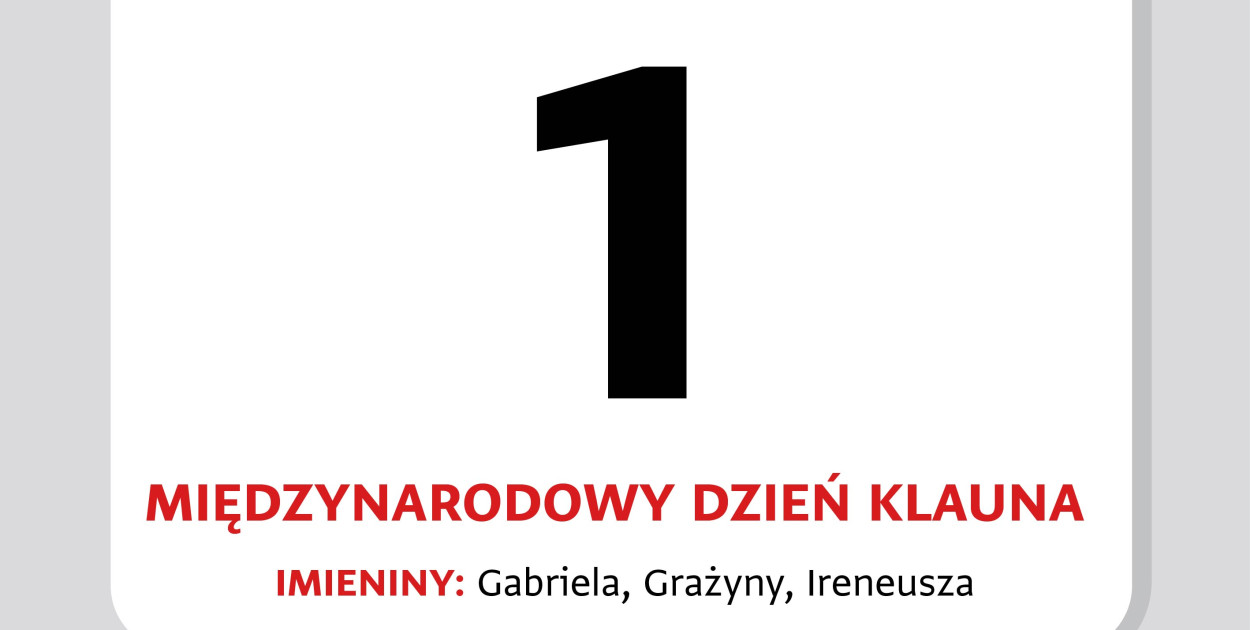 Kartka z kalendarza – 1 kwietnia. Międzynarodowy Dzień Klauna