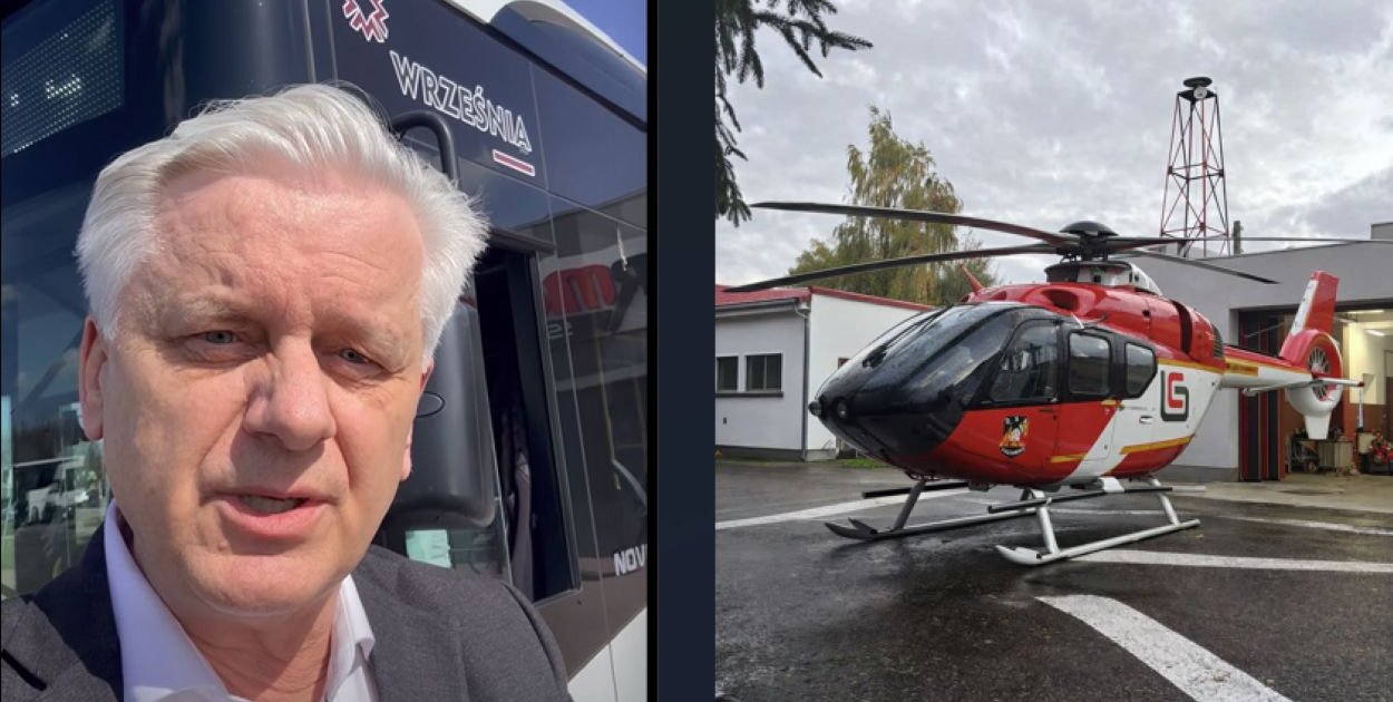 Śmigłowiec dla OSP i autobus bez kierowcy na prima aprilis