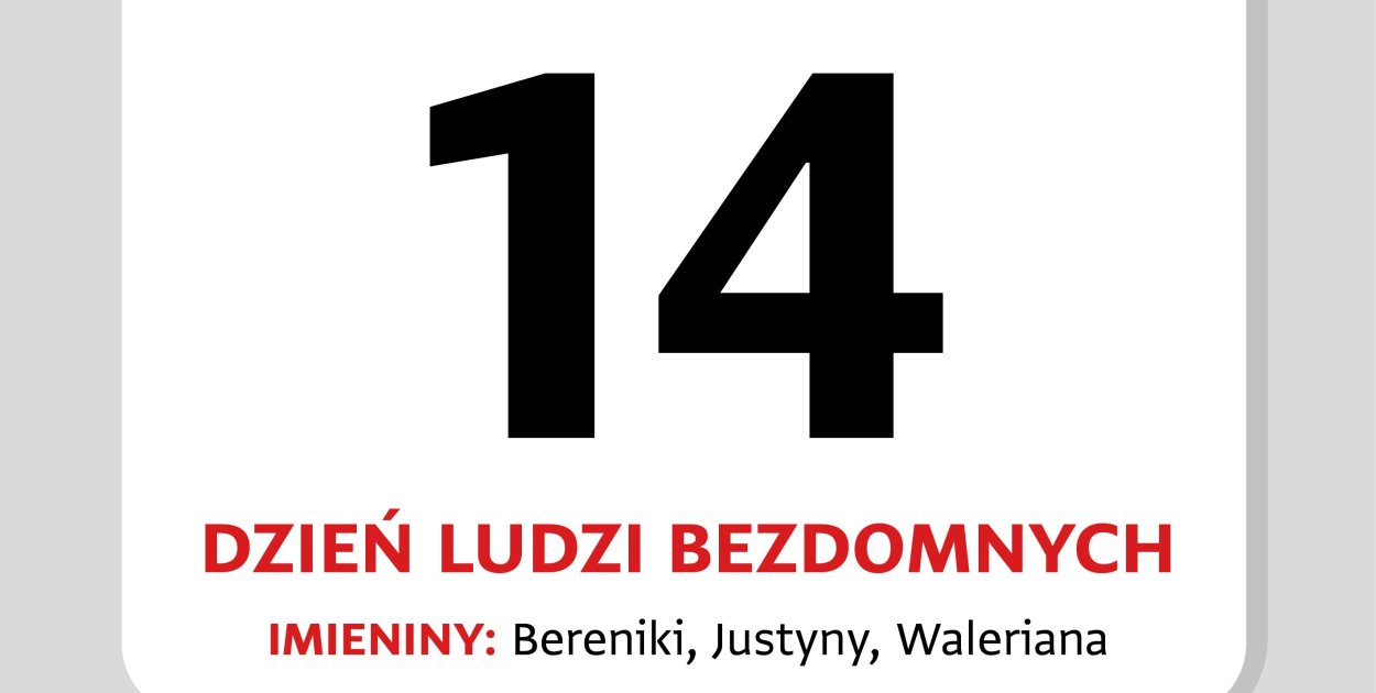 Kartka z kalendarza – 14 kwietnia. Dzień Ludzi Bezdomnych