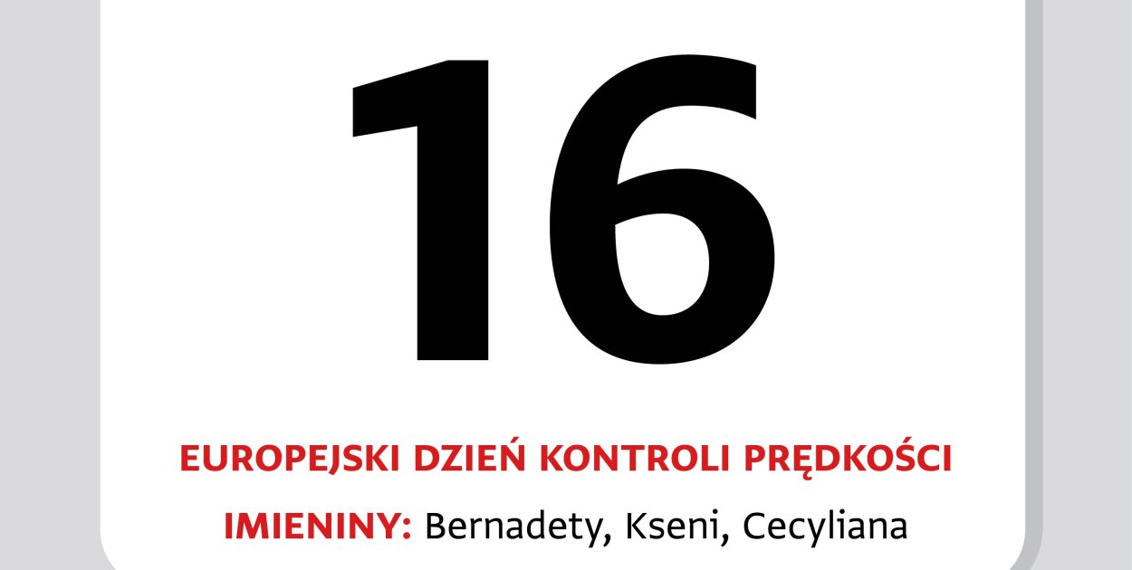 Kartka z kalendarza – 16 kwietnia. Europejski Dzień Kontroli Prędkości